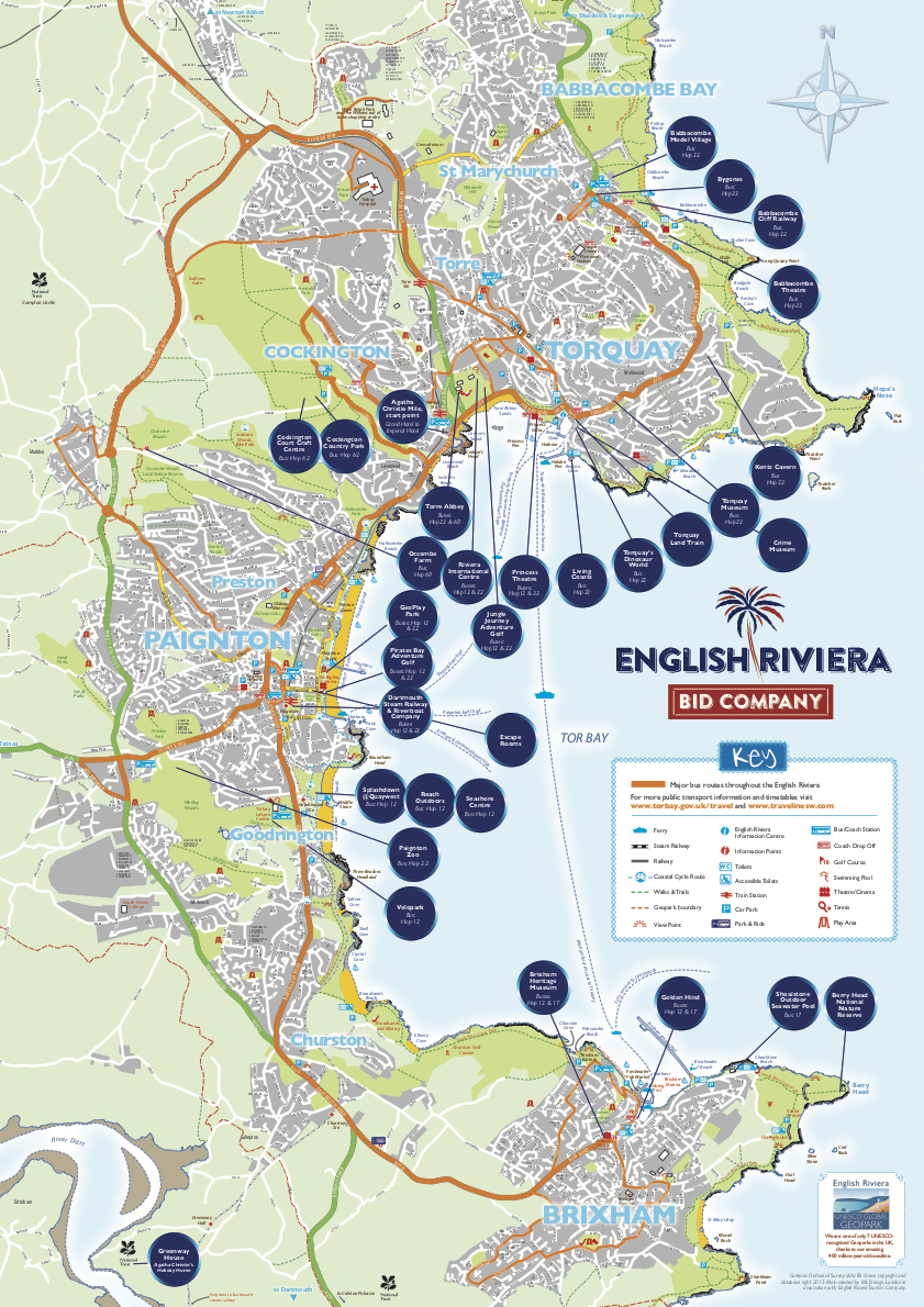 Map Of Torquay Area English Riviera Map